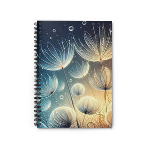 Dandelion Spiral Notebook - Artistic Floral Design - Dipaliz - one Size - Journals