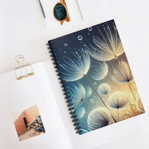 Dandelion Spiral Notebook - Artistic Floral Design - Dipaliz - one Size - Journals