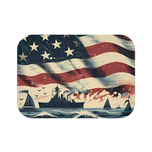 Americana Bath Mat - Nautical Flag Memory Foam Design - Dipaliz - 24’’ × 17’’ - Mats & Rugs