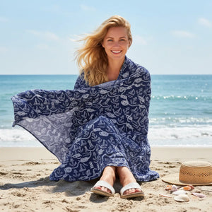 Sailboat Beach Towel – Cotton Mink Soft - Dipaliz - Towels
