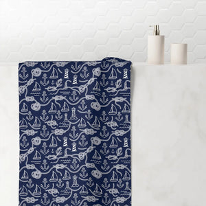 Sailboat Beach Towel – Cotton Mink Soft - Dipaliz - Towels
