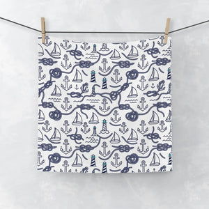 Sailboat Face Towel – Cotton Nautical Cloth - Dipaliz - Washcloths