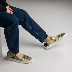 Comfy Slip-on Canvas Shoes - Nautical Map Design - Dipaliz - Sneakers
