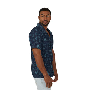 Nautical Hawaiian Camp Shirt - Sun-kissed Styles - Dipaliz - Shirts - Xs