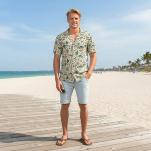 Nautical Hawaiian Camp Shirt - Breezy Beach Top - Dipaliz - Shirts - s