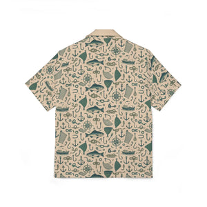 Nautical Hawaiian Camp Shirt - Breezy Beach Top - Dipaliz - Shirts - s