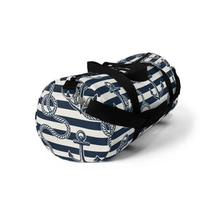 Nautical Stripe Duffel Bag - Weekend Getaway Ready - Dipaliz - Bags