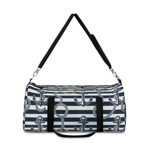 Nautical Stripe Duffel Bag - Weekend Getaway Ready - Dipaliz - Bags