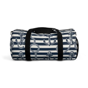 Nautical Stripe Duffel Bag - Weekend Getaway Ready - Dipaliz - Small - Bags