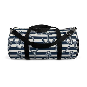 Nautical Stripe Duffel Bag - Weekend Getaway Ready - Dipaliz - Bags