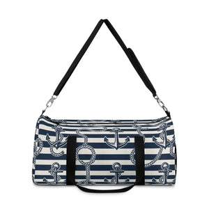 Nautical Stripe Duffel Bag - Weekend Getaway - Dipaliz - Bags