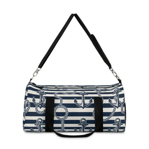 Nautical Stripe Duffel Bag - Weekend Getaway - Dipaliz - Bags