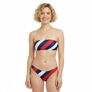 Nautical Stripe Recycled Bandeau Bikini | Upf50+ V-cut - Classic Bikinis - Xs