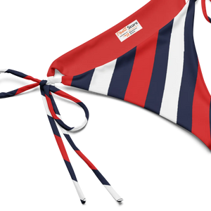 Nautical Stripe Recycled String Bikini Bottom | Upf50+ - Swim Briefs - Xs