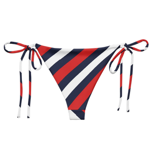 Nautical Stripe Recycled String Bikini Bottom | Upf50+ - Swim Briefs - Xs