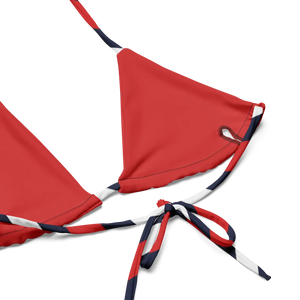 Nautical Stripe Recycled String Bikini Top | Upf50+ Padded - Swimwear Tops - Xs