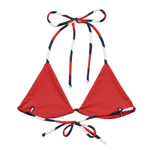 Nautical Stripe Recycled String Bikini Top | Upf50+ Padded - Swimwear Tops - Xs