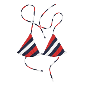 Nautical Stripe Recycled String Bikini Top | Upf50+ Padded - Swimwear Tops - Xs