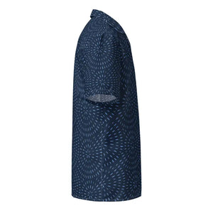 Button Shirt - Navy Blue Pattern Unisex Eco Cool Style - Dipaliz