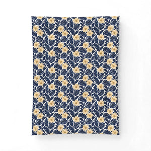 Navy Blue Leaves Cotton Comforter – Queen - Dipaliz - Quilts & Comforters