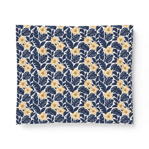 Navy Blue Leaves Cotton Comforter – Queen - Dipaliz - Quilts & Comforters