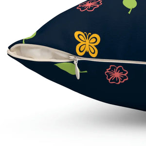 Navy Blue Polyester Square Pillow - Bold Chic Comfort - Dipaliz - Throw Pillows