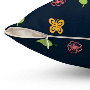 Navy Blue Polyester Square Pillow - Bold Chic Comfort - Dipaliz - Throw Pillows