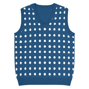 White Polka Dot Knit Vest - Retro Navy Style - Dipaliz - 3xs - Vests