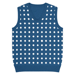 White Polka Dot Knit Vest - Retro Navy Style - Dipaliz - s - Vests