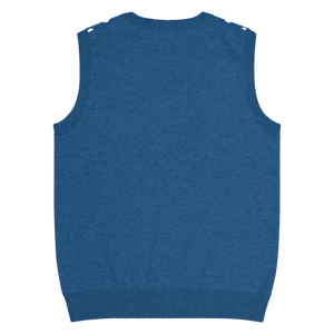 Retro Navy White Polka Dot Knit Vest - Jacquard Detailing - Dipaliz - Vests