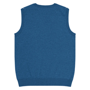 Retro Navy White Polka Dot Knit Vest - Jacquard Detailing - Dipaliz - Vests