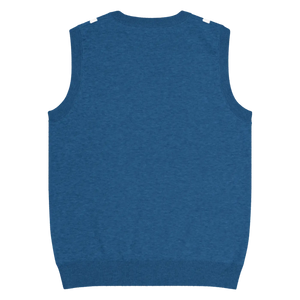 Retro Navy White Polka Dot Knit Vest - Jacquard Detailing - Dipaliz - Vests
