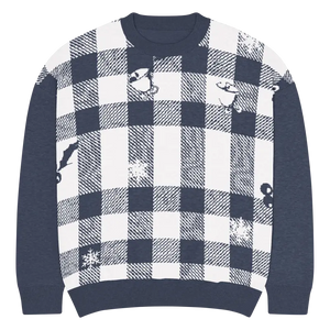 Buffalo Check Knitted Crew Sweater - Cozy Style - Dipaliz - m - Sweaters