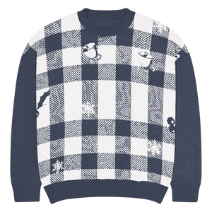 Buffalo Check Knitted Crew Sweater - Cozy Style - Dipaliz - 2xl - Sweaters