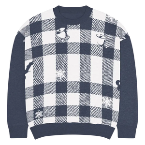 Buffalo Check Knitted Crew Sweater - Cozy Style - Dipaliz - 2xs - Sweaters