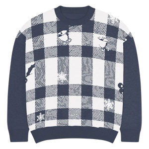 Buffalo Check Knitted Crew Sweater - Cozy Style - Dipaliz - s - Sweaters
