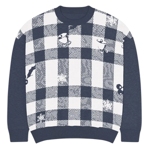 Buffalo Check Knitted Crew Sweater - Cozy Style - Dipaliz - 3xs - Sweaters