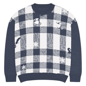 Buffalo Check Knitted Crew Sweater - Cozy Style - Dipaliz - Xl - Sweaters