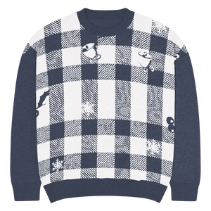 Buffalo Check Knitted Crew Sweater - Cozy Style - Dipaliz - Xs - Sweaters