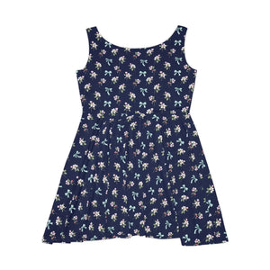 Navy Floral Skater – Organic Cotton Mini - Dipaliz - Dresses