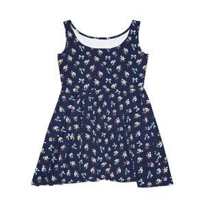 Navy Floral Skater – Organic Cotton Mini - Dipaliz - Dresses