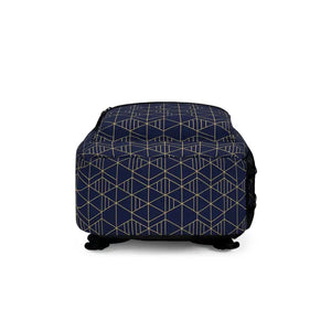 Navy Geometric Triangle Backpack - Architectural Design - Dipaliz - one Size - Bags