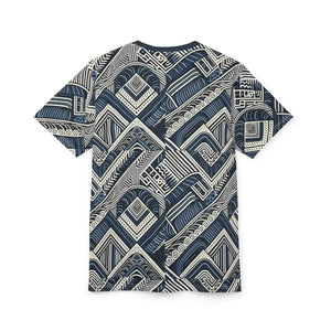 Navy Geometric Unisex Cut & Sew Tee - All Over Print - Dipaliz - T-shirts
