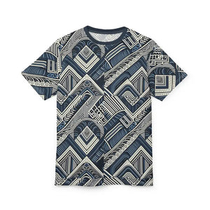 Navy Geometric Unisex Cut & Sew Tee - All Over Print - Dipaliz - T-shirts