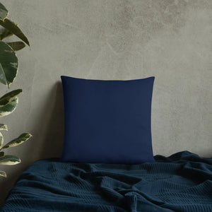Gold Floral Navy Blue Throw Pillow – 18x18 - Dipaliz - Pillows