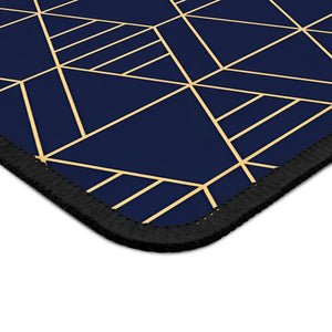 Geometric Gaming Mouse Pad - Navy and Gold Hexagon Design - Dipaliz - Rectangle / 9’’ × 7’’ - Computer Accessories