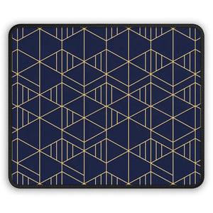 Geometric Gaming Mouse Pad - Navy and Gold Hexagon Design - Dipaliz - Rectangle / 9’’ × 7’’ - Computer Accessories