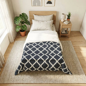 Navy Moroccan Trellis Cotton Comforter - Dipaliz - Quilts & Comforters