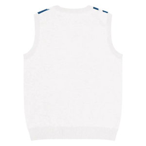 Navy White Diagonal Stripe Knit Vest - Retro Style - Dipaliz - Vests