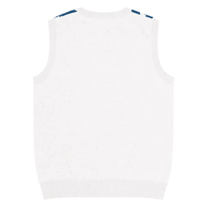 Navy White Diagonal Stripe Knit Vest - Retro Style - Dipaliz - Vests